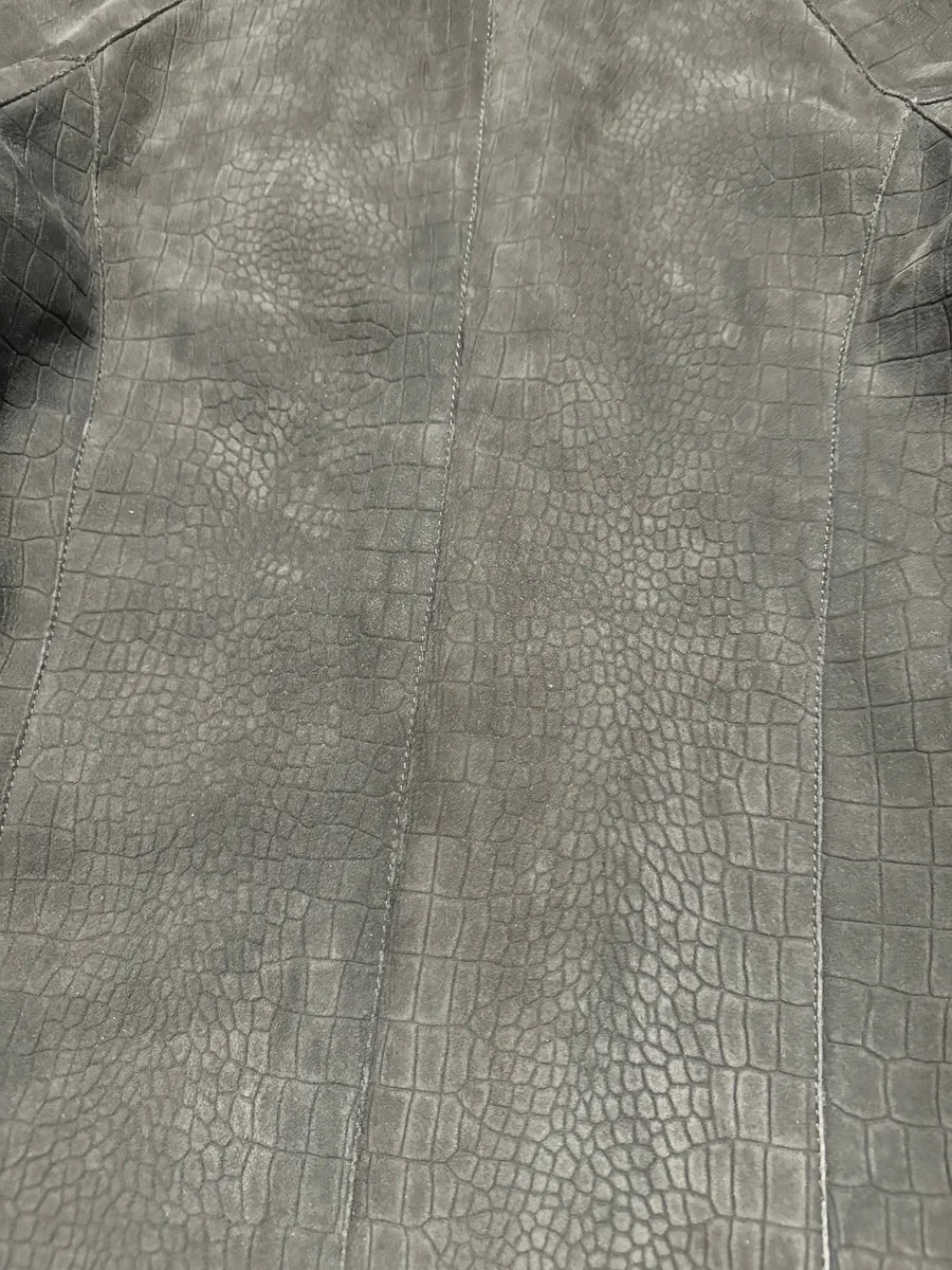 AW2014 Giorgio Armani Brown Crocodile Effect Lamb Shearling Fur Jacket nKrbqRo 5