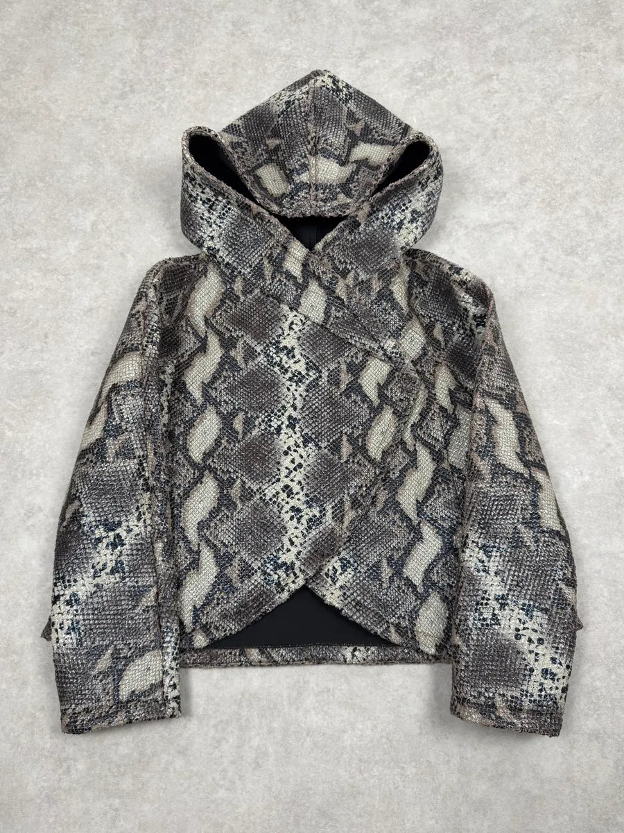 AW2014 Giorgio Armani Snake Effect Ninja Hooded Jacket nyKgtrm 0