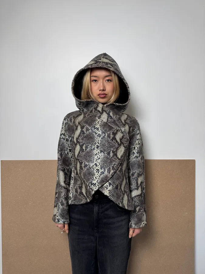 AW2014 Giorgio Armani Snake Effect Ninja Hooded Jacket nyKgtrm 1