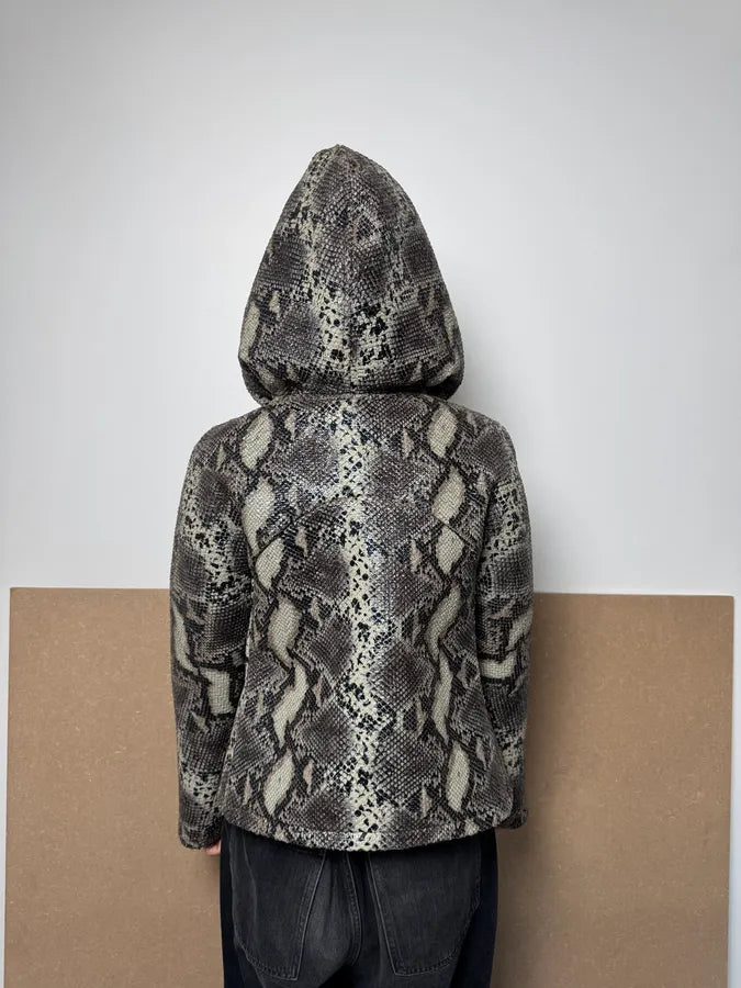 AW2014 Giorgio Armani Snake Effect Ninja Hooded Jacket nyKgtrm 2