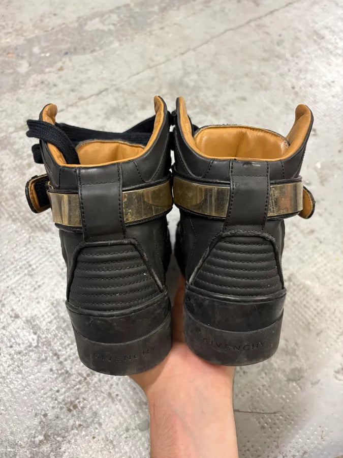 AW2014 Givenchy Black High Leather Tyson Sneakers fcUKpTI 6