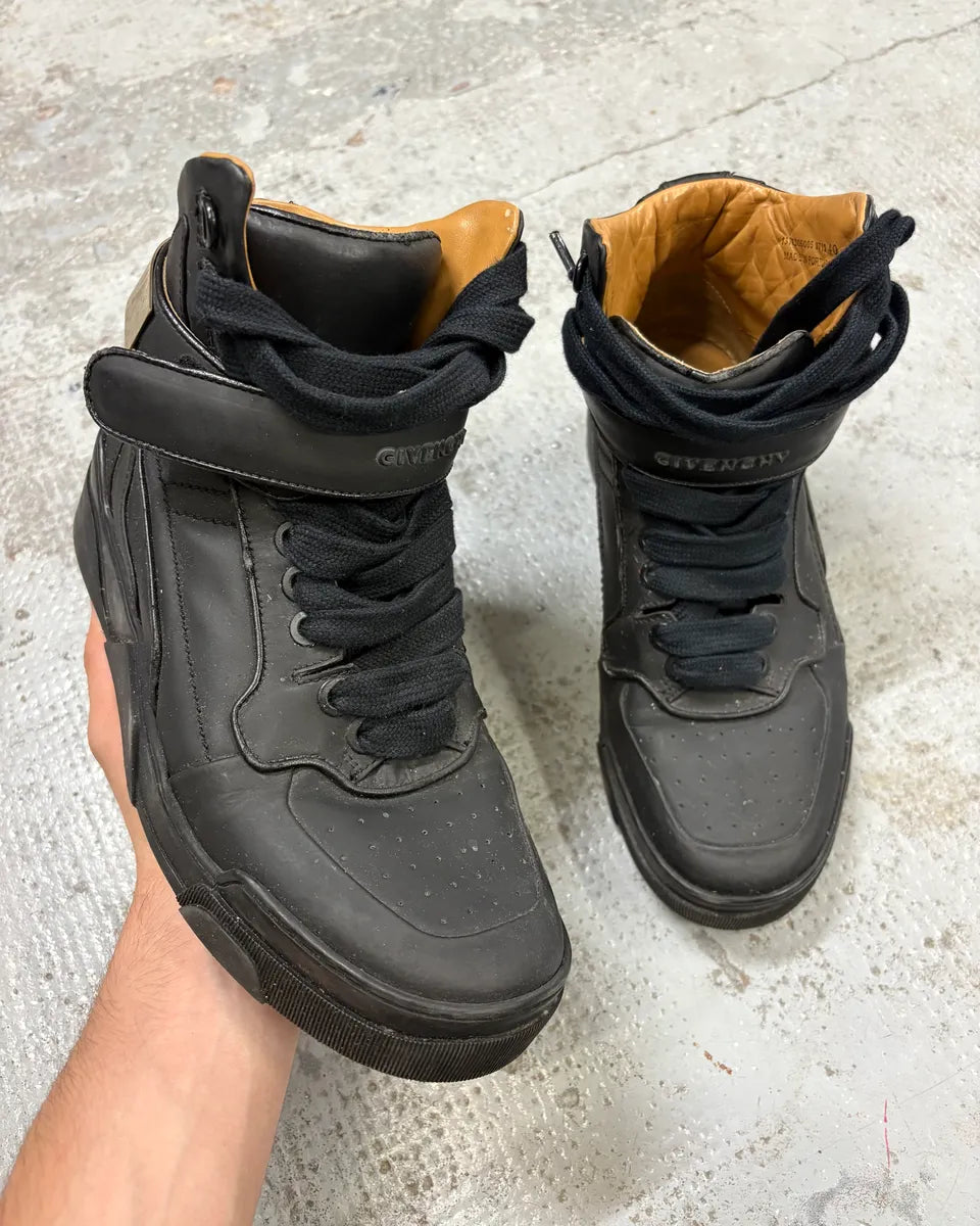 AW2014 Givenchy Black High Leather Tyson Sneakers fcUKpTI 0