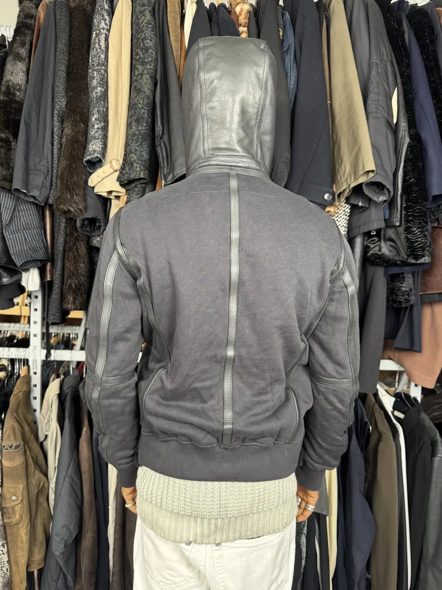 AW2014 Givenchy Black Leather Shearling Hooded Jacket by Riccardo Tisci pCFppmq 2