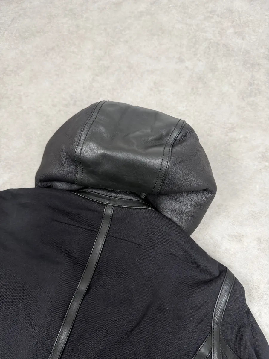 AW2014 Givenchy Black Leather Shearling Hooded Jacket by Riccardo Tisci pCFppmq 6