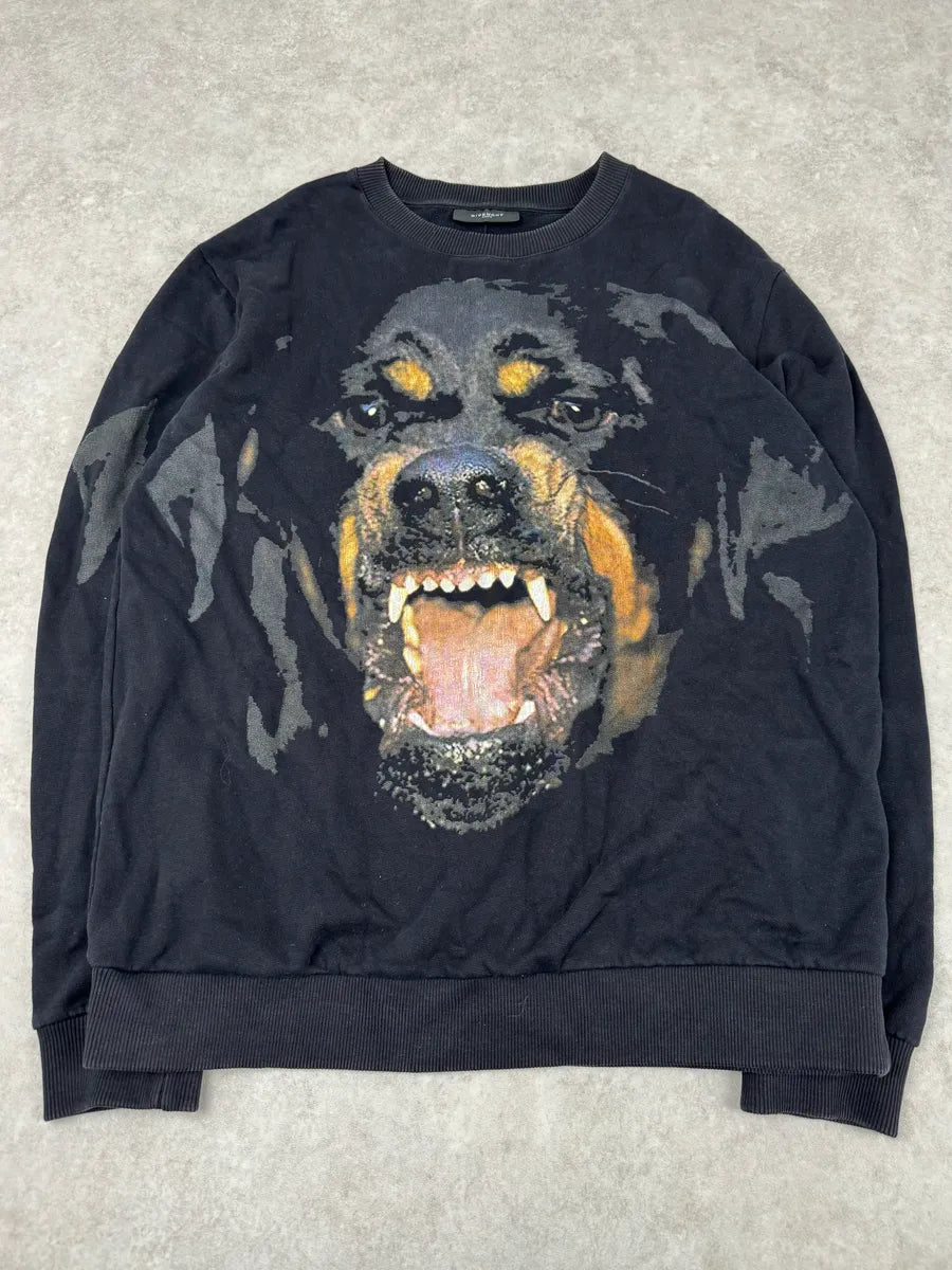AW2014 Givenchy Black Rottweiler Dog Crewneck Sweater by Riccardo Tisci CiUWYBF 0