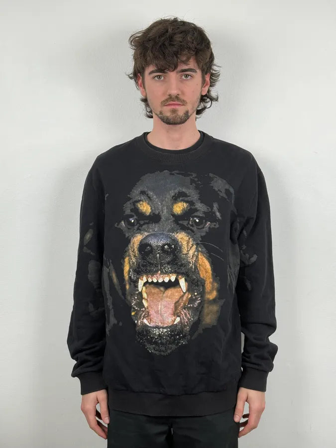 AW2014 Givenchy Black Rottweiler Dog Crewneck Sweater by Riccardo Tisci CiUWYBF 1