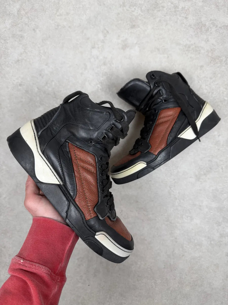 AW2014 Givenchy Brown & Black Tyson High Sneakers KhDPgwG 0