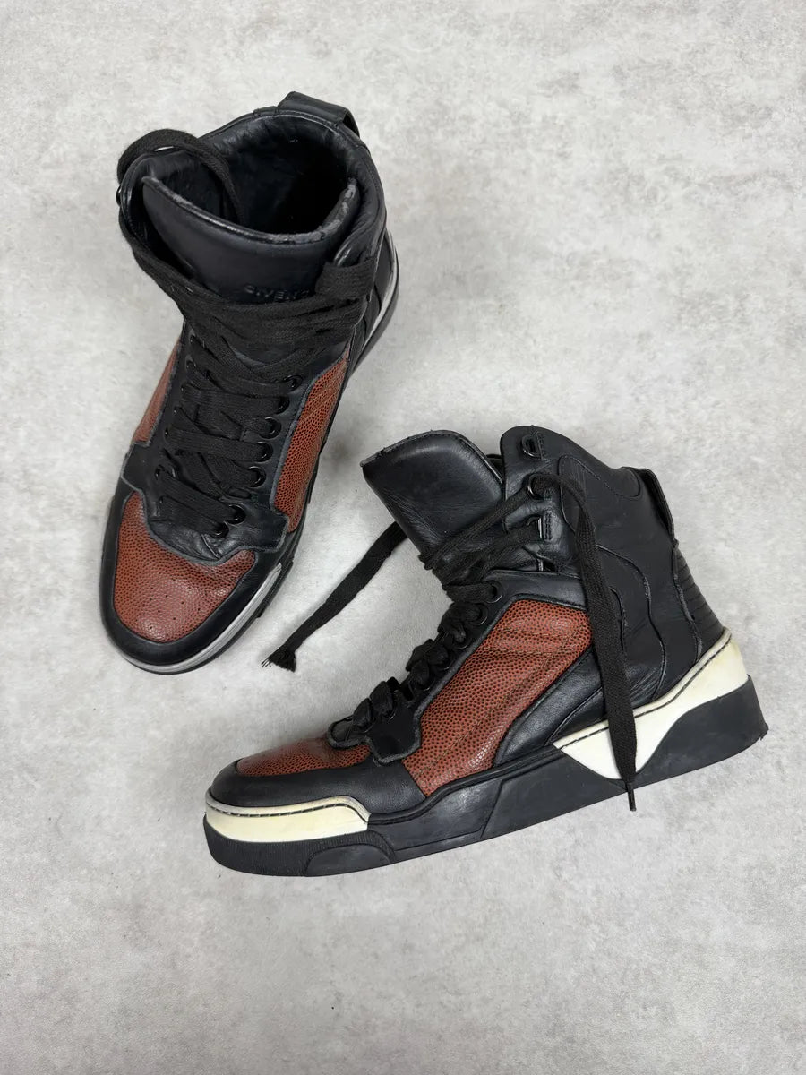 AW2014 Givenchy Brown & Black Tyson High Sneakers KhDPgwG 1