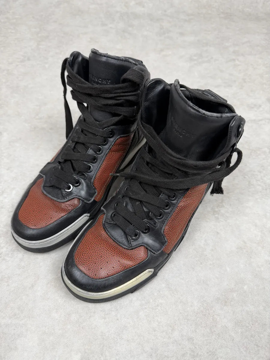 AW2014 Givenchy Brown & Black Tyson High Sneakers KhDPgwG 3