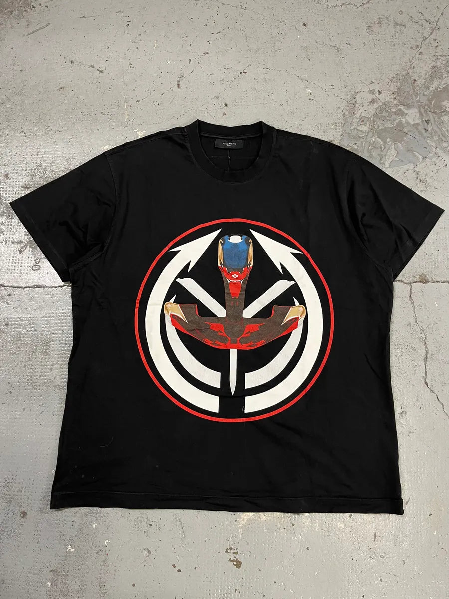 AW2014 Givenchy Graphic Robot Logo Black T-Shirt BKKJUZI 0