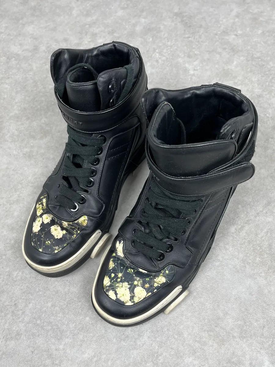 SS2015 Givenchy Tyson Black Floral High Leather Sneakers by SS2015 Givenchy Tyson Black Floral High Leather Sneakers by
