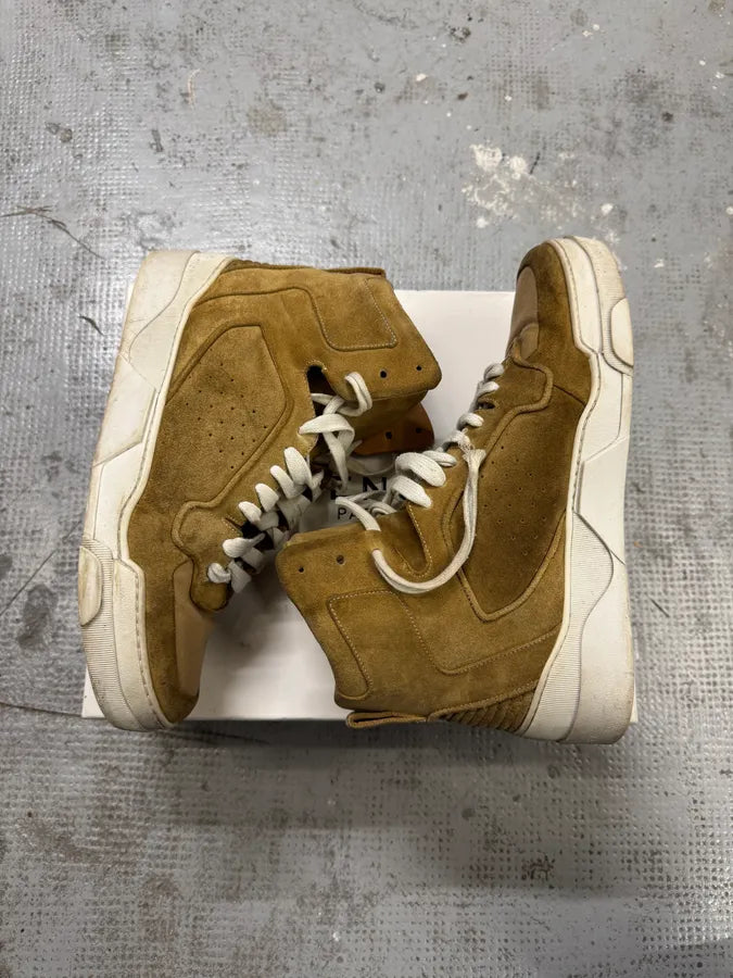 AW2014 Givenchy Tyson Camel Suede High Leather Shoes JsEEJDy 2