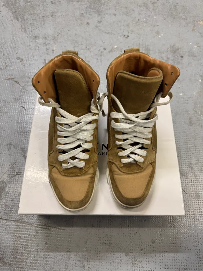 AW2014 Givenchy Tyson Camel Suede High Leather Shoes JsEEJDy 3