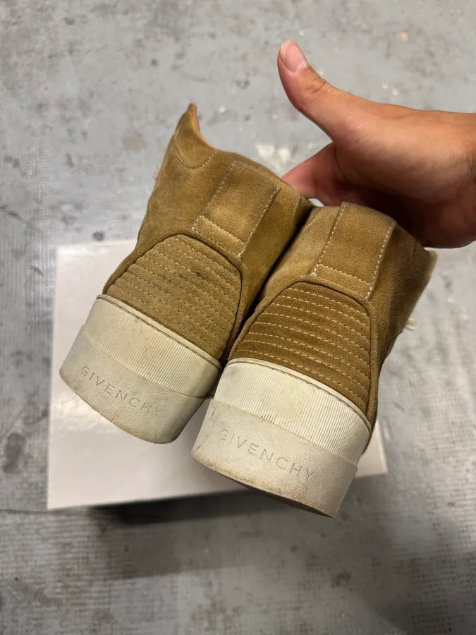 AW2014 Givenchy Tyson Camel Suede High Leather Shoes JsEEJDy 4