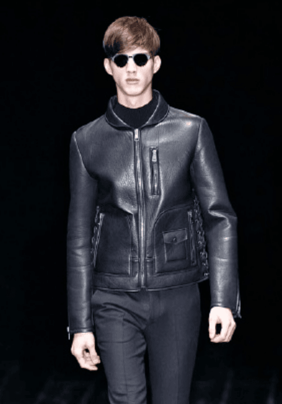 AW2014 Gucci Black Laced Biker Leather Jacket by Frida Giannini COpdfqk 1