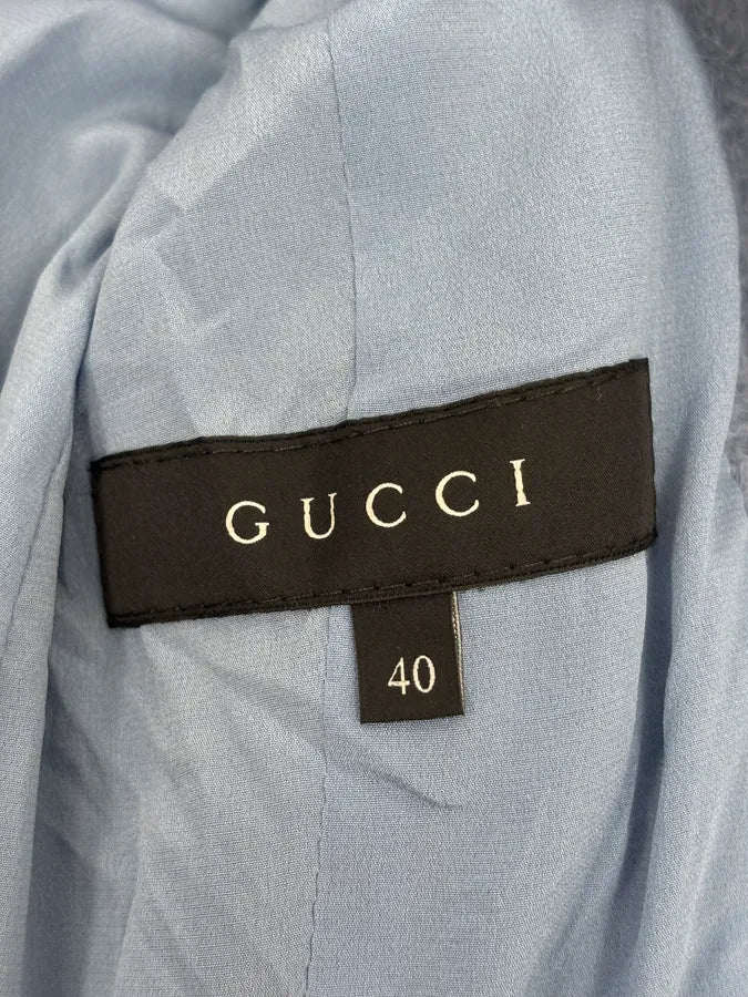 AW2014 Gucci Blue Premium Classy Officer Trench Coat ObpjuFT 9
