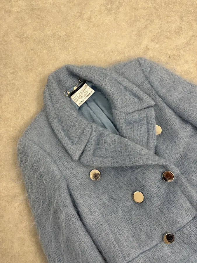 AW2014 Gucci Blue Premium Classy Officer Trench Coat ObpjuFT 5