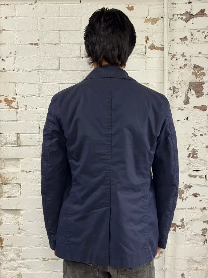 AW2014 Gucci Navy Cotton Double-Breasted Caban Jacket  cqfwfLJ 2