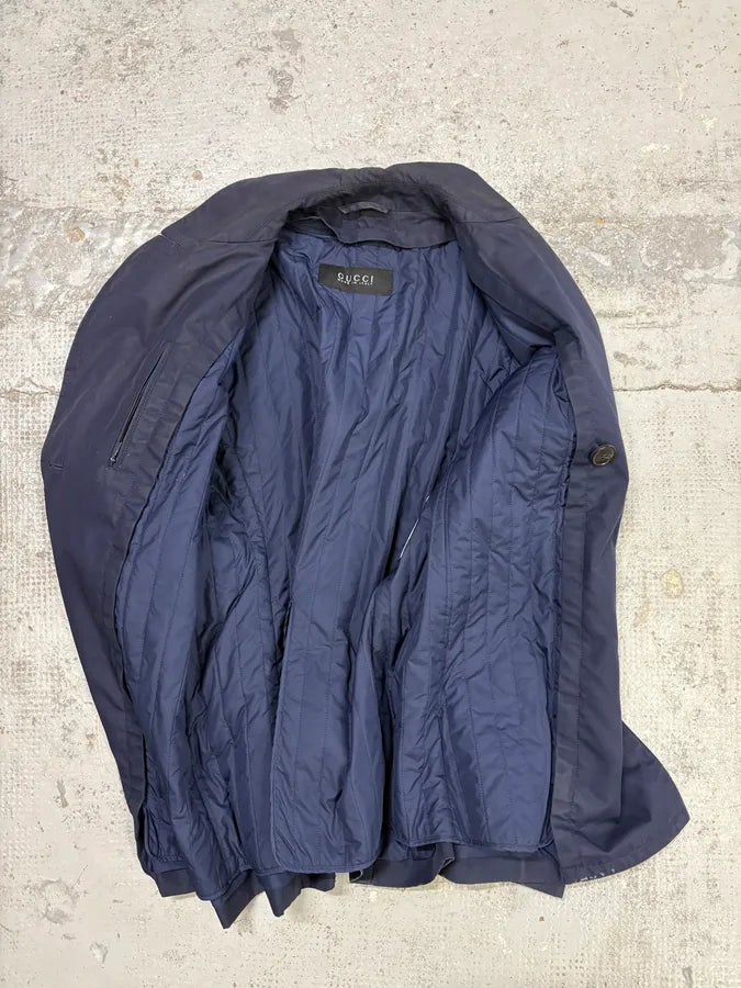 AW2014 Gucci Navy Cotton Double-Breasted Caban Jacket  cqfwfLJ 6