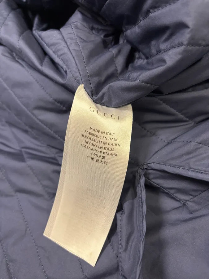 AW2014 Gucci Navy Cotton Double-Breasted Caban Jacket  cqfwfLJ 8