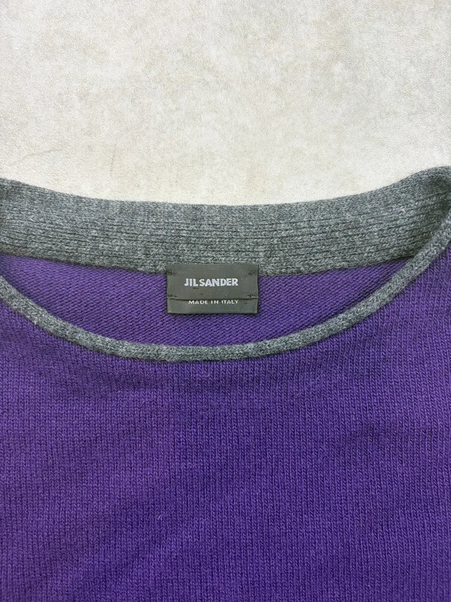 AW2014 Jil Sander Purple Wool Checkered Sweater cppSVWj 8