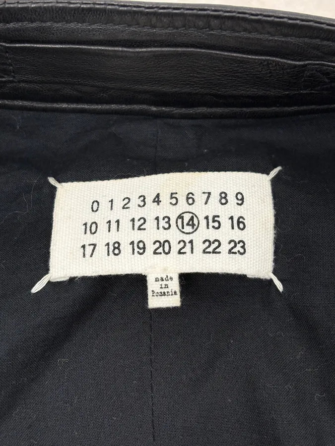 AW2014 Maison Margiela 5-Zip Biker Black Leather Jacket nFfNBQn 8