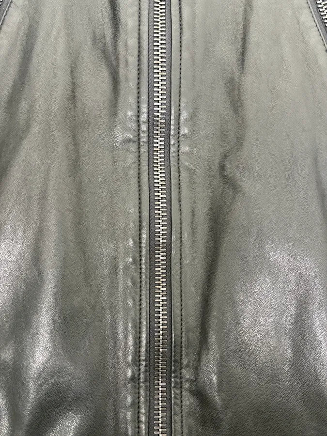 AW2014 Maison Margiela 5-Zip Biker Black Leather Jacket nFfNBQn 7