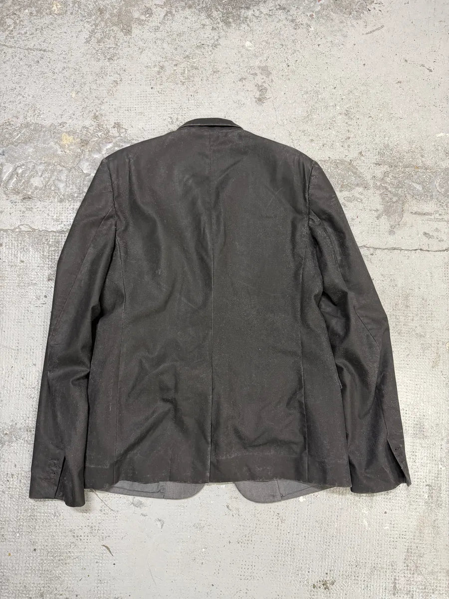 AW2014 Maison Margiela Black Waxed Wool Obscure Blazer Jacket KKwebfK 1
