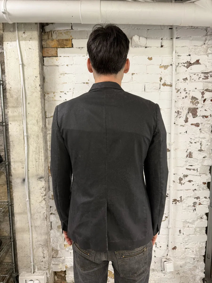 AW2014 Maison Margiela Black Waxed Wool Obscure Blazer Jacket KKwebfK 3