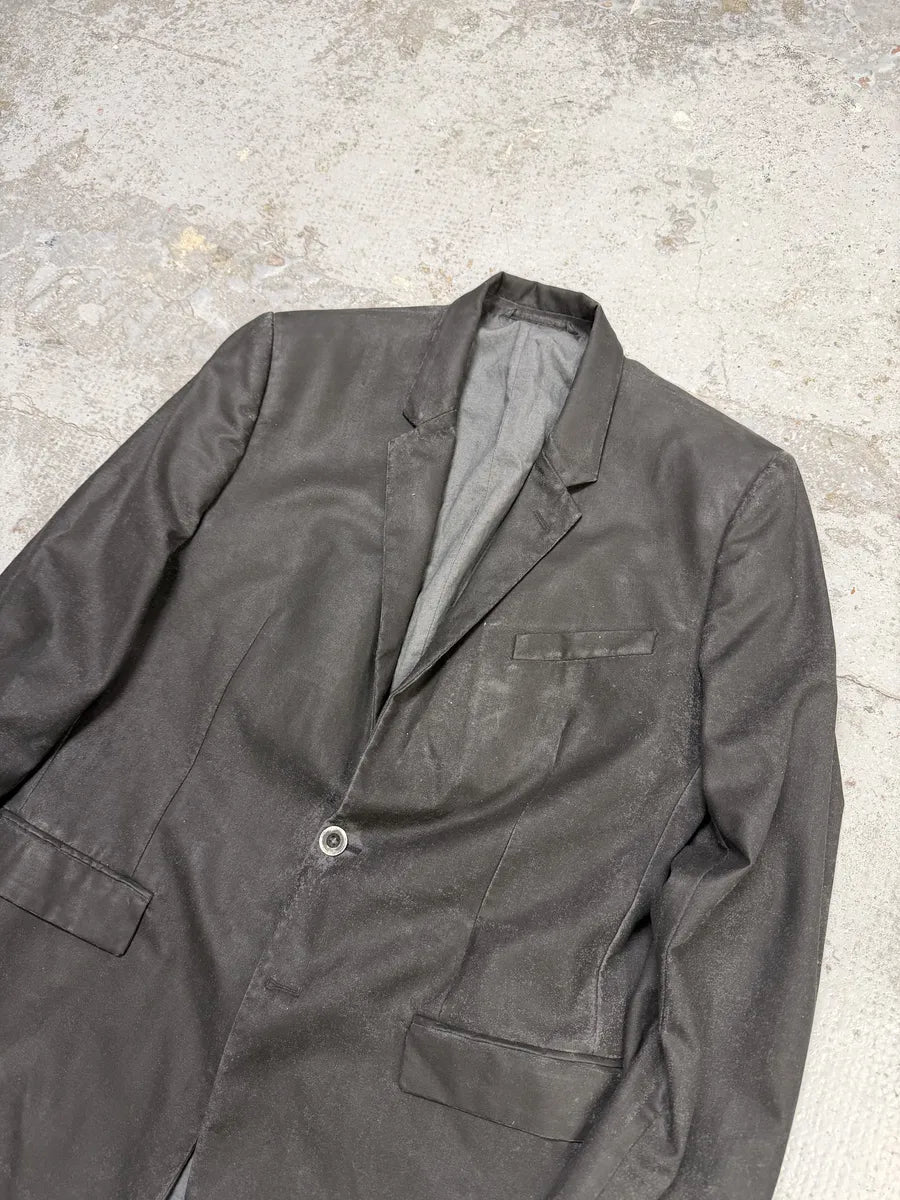 AW2014 Maison Margiela Black Waxed Wool Obscure Blazer Jacket KKwebfK 4