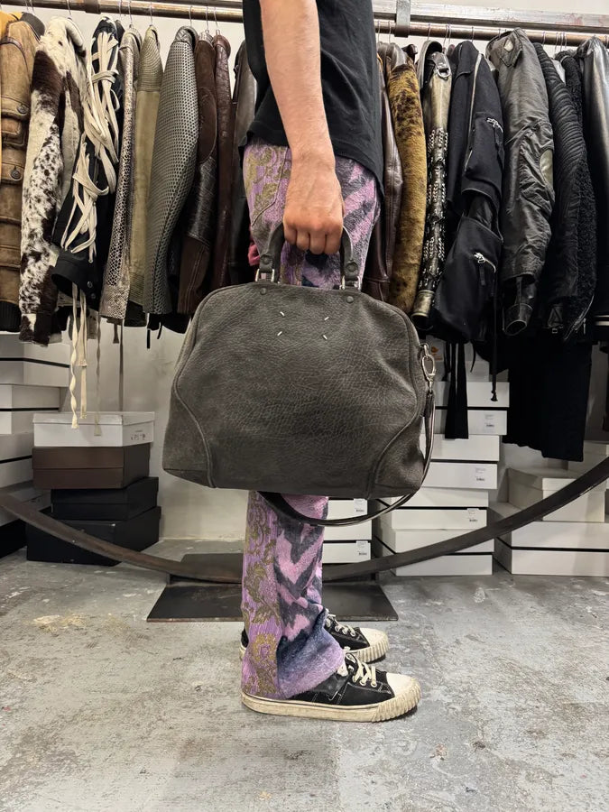 AW2014 Maison Margiela Grey Grained Leather Shoulder Bag xNsmiXP 4
