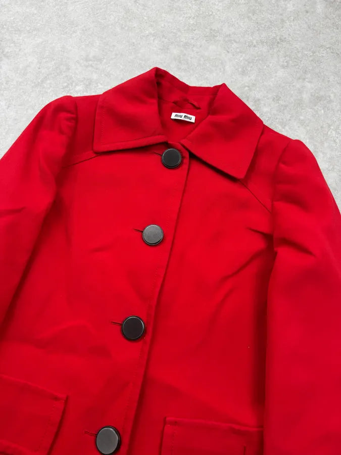 SS2014 Miu Miu Red Double-Breasted Coat YRFuZdG 5