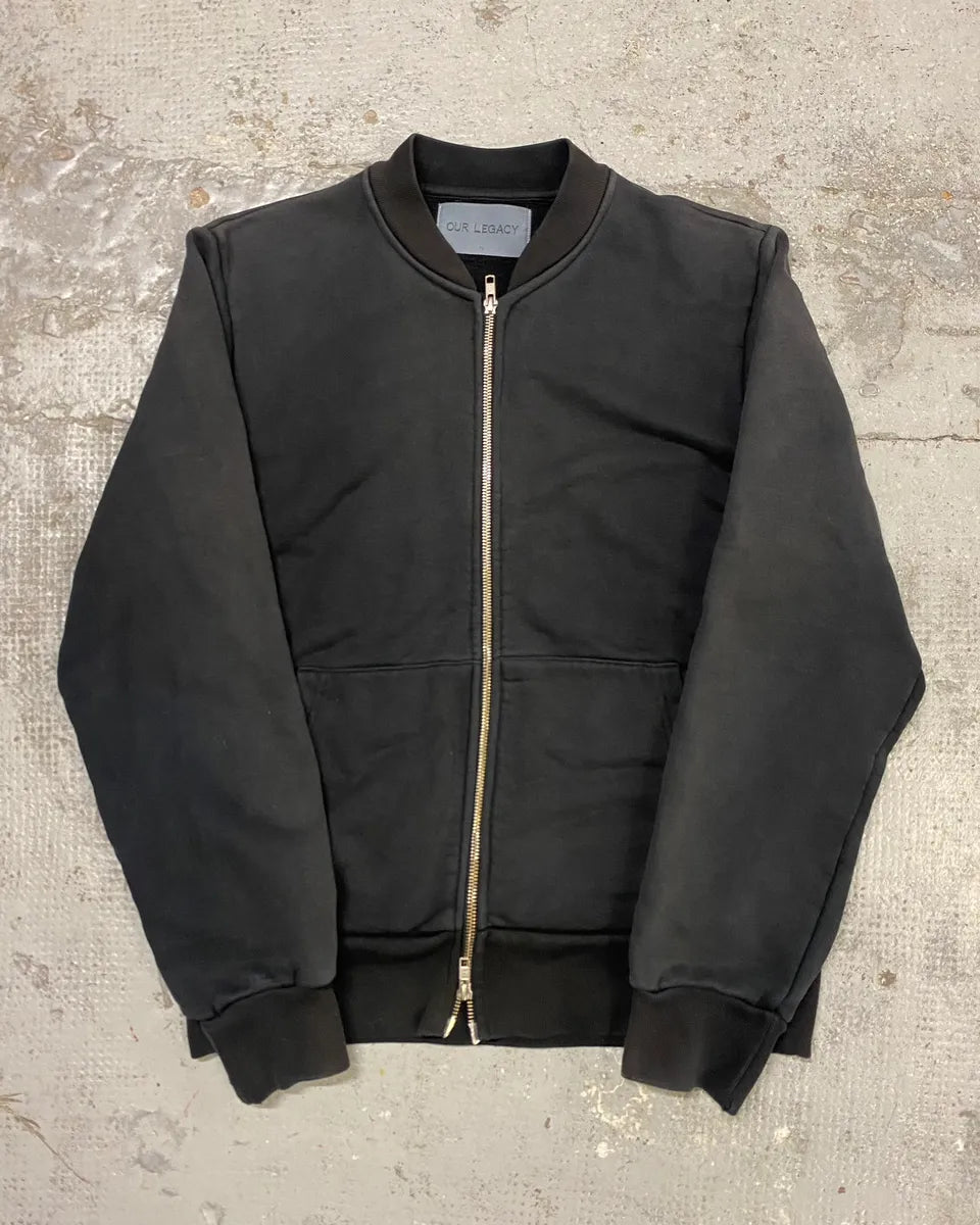 AW2014 Our Legacy Washed Black Zip-up Minimalist Sweater EJIePNx 0
