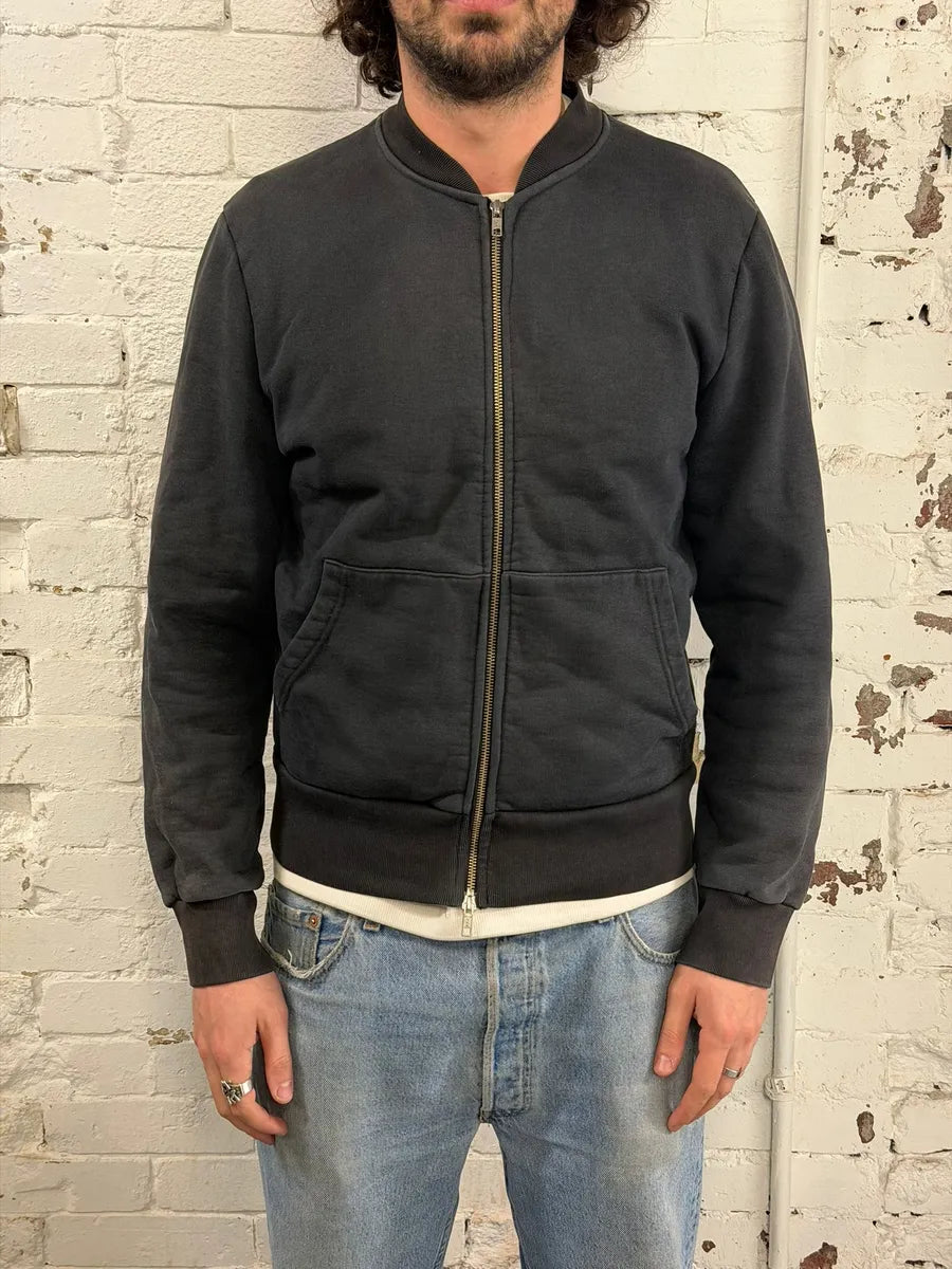 AW2014 Our Legacy Washed Black Zip-up Minimalist Sweater EJIePNx 1