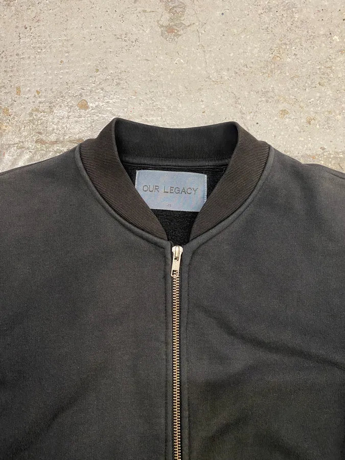 AW2014 Our Legacy Washed Black Zip-up Minimalist Sweater EJIePNx 3