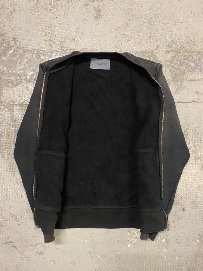 AW2014 Our Legacy Washed Black Zip-up Minimalist Sweater EJIePNx 5