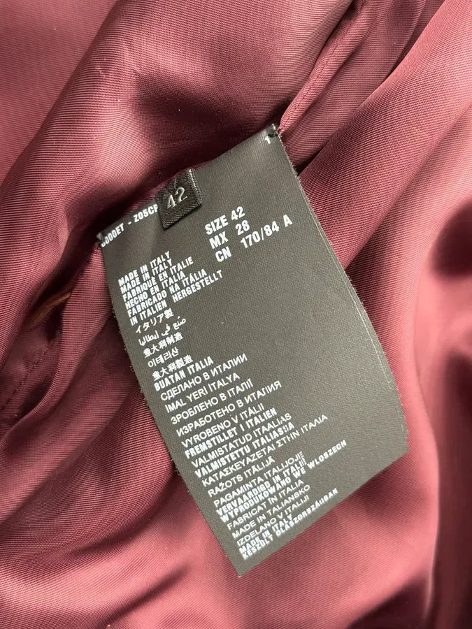 AW2014 Prada Bordeaux Exotic Women Leather Jacket hSDxlNh 11