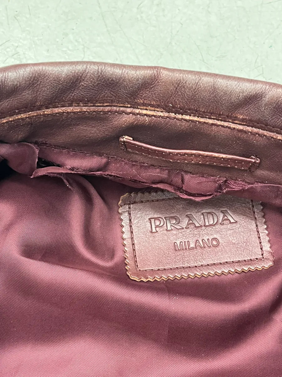 AW2014 Prada Bordeaux Exotic Women Leather Jacket hSDxlNh 15
