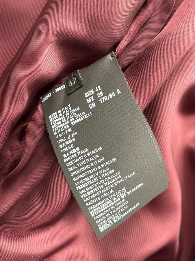 AW2014 Prada Bordeaux Exotic Women Leather Jacket hSDxlNh 11