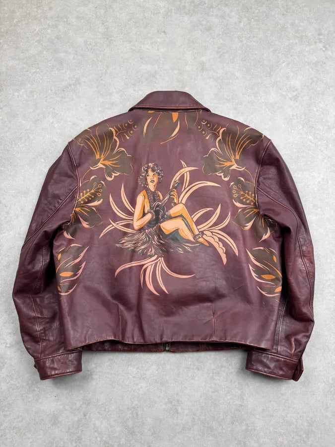 AW2014 Prada Bordeaux Exotic Women Leather Jacket hSDxlNh 0