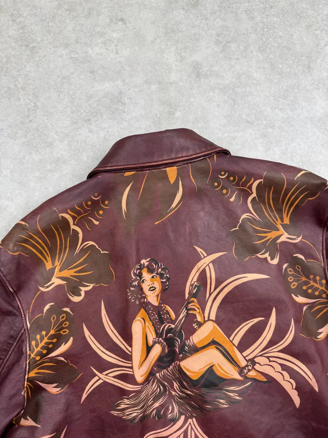 AW2014 Prada Bordeaux Exotic Women Leather Jacket hSDxlNh 7