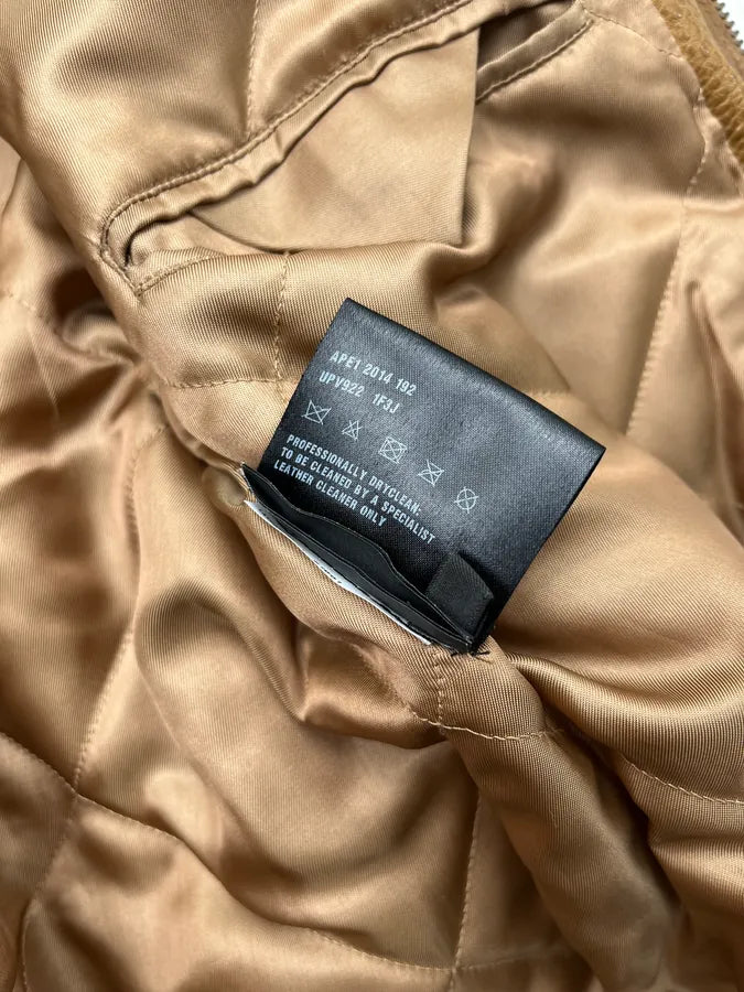 AW2014 Prada Camel Premium Leather Jacket SXRXyWH 11