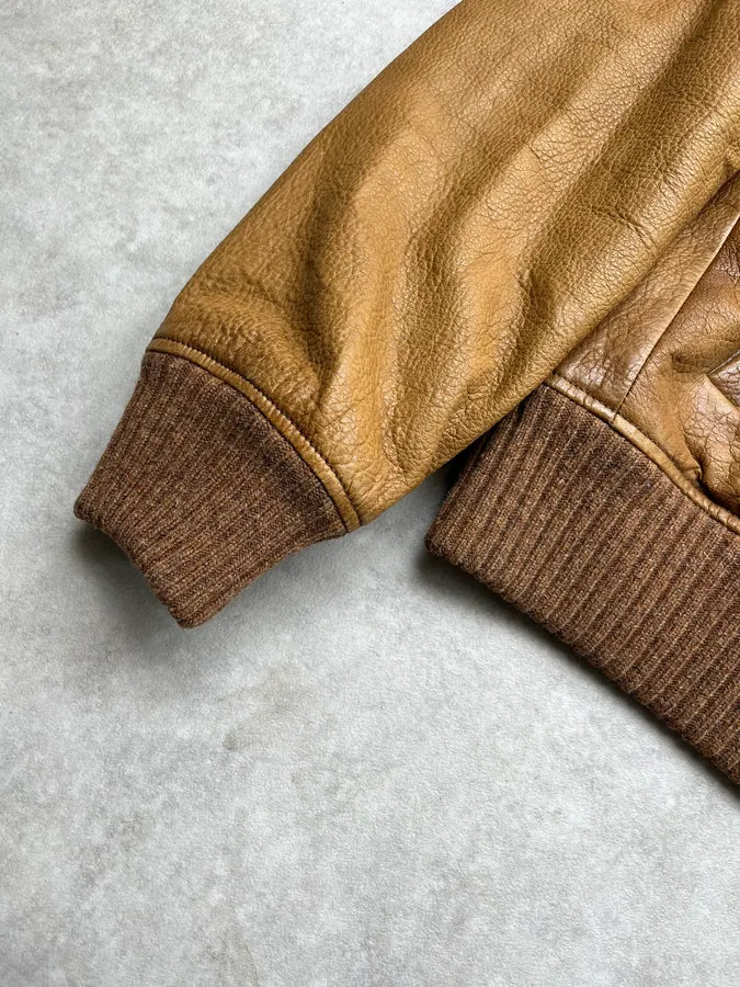 AW2014 Prada Camel Premium Leather Jacket SXRXyWH 5