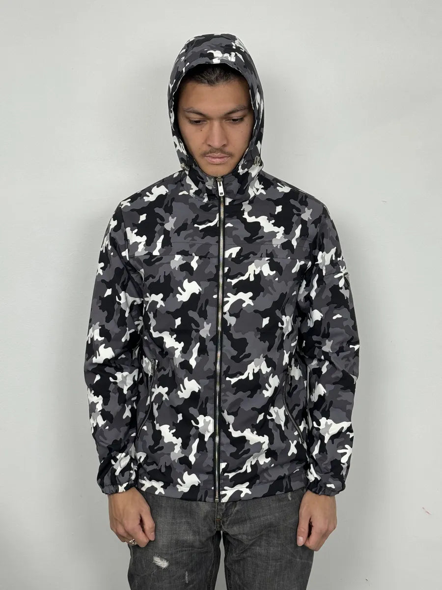 AW2014 Prada Camo Black & White Windbreaker Jacket coHcxle 1