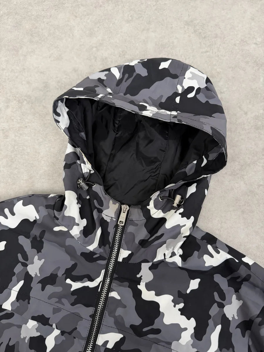 AW2014 Prada Camo Black & White Windbreaker Jacket coHcxle 7