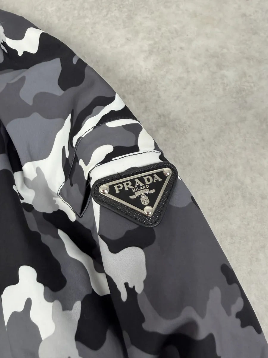 AW2014 Prada Camo Black & White Windbreaker Jacket coHcxle 9