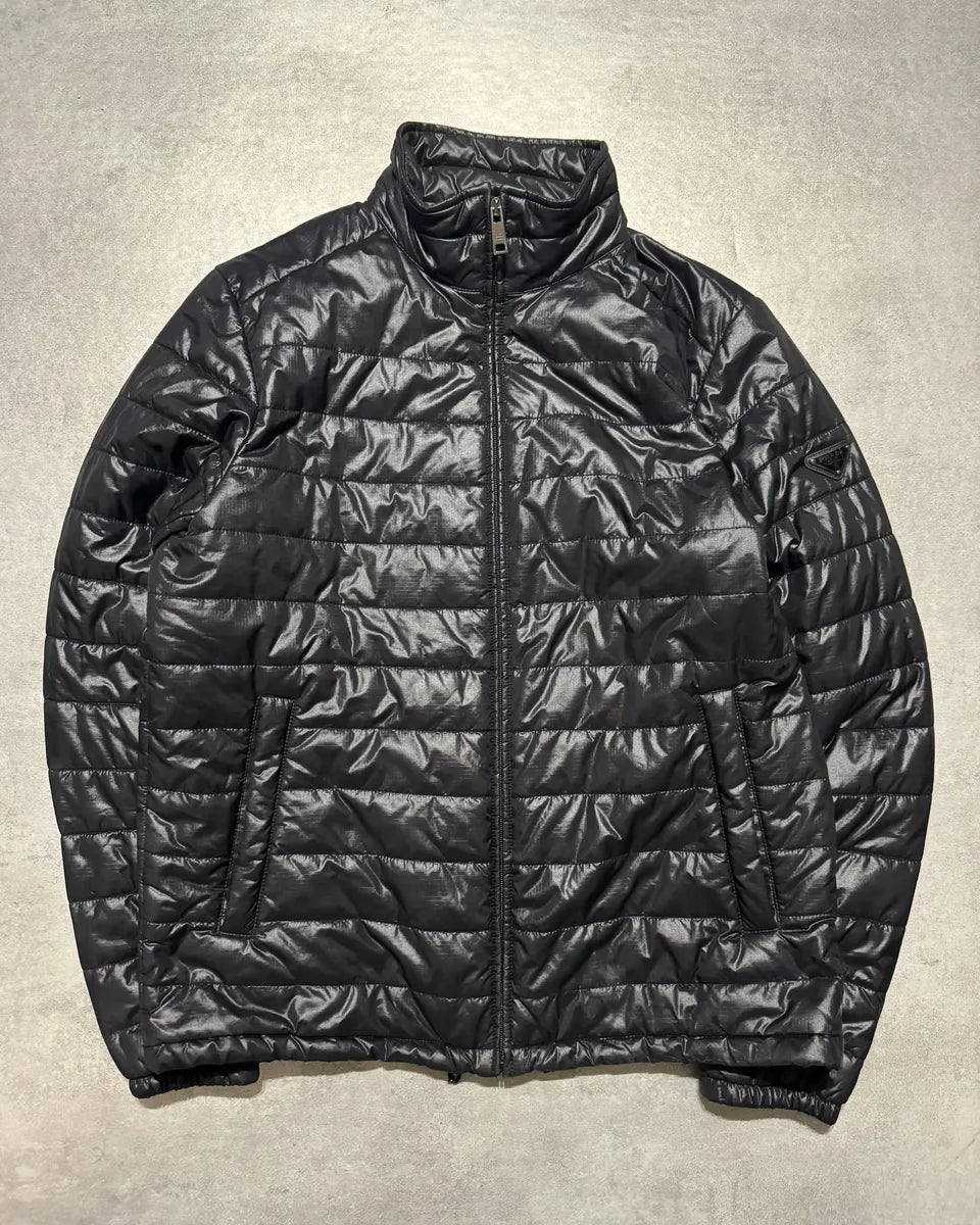 AW2014 Prada Light Black Emblematic Logo Puffy Jacket (L) 0
