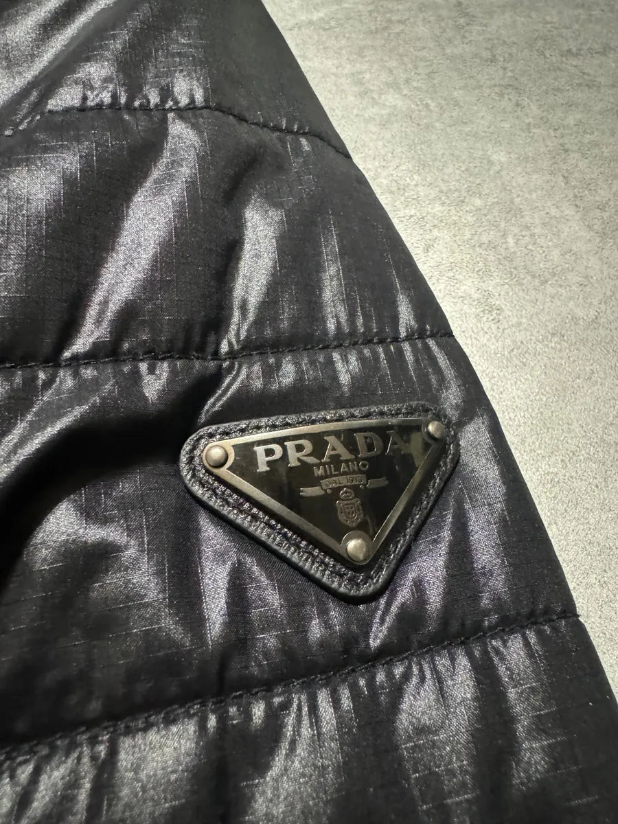 AW2014 Prada Light Black Emblematic Logo Puffy Jacket (L) 10