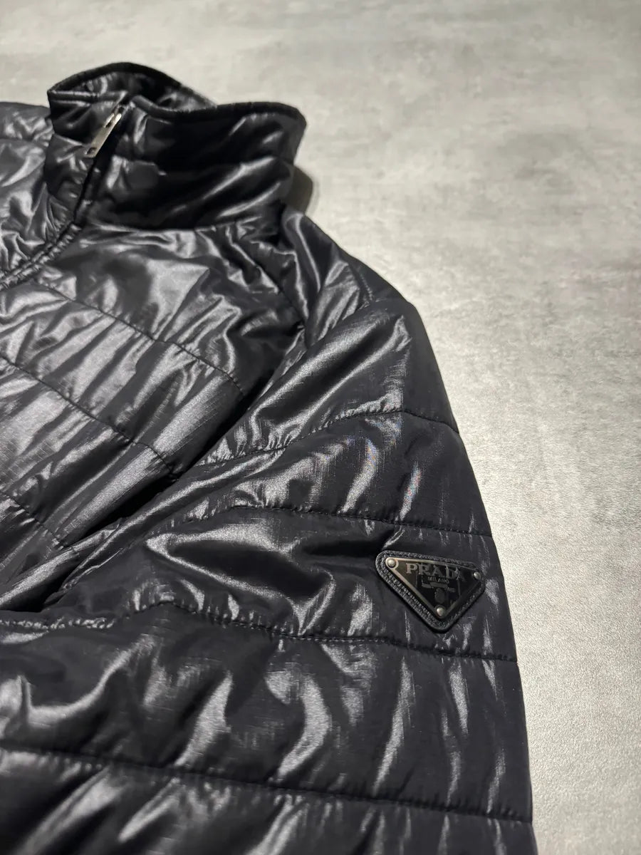 AW2014 Prada Light Black Emblematic Logo Puffy Jacket (L) 11