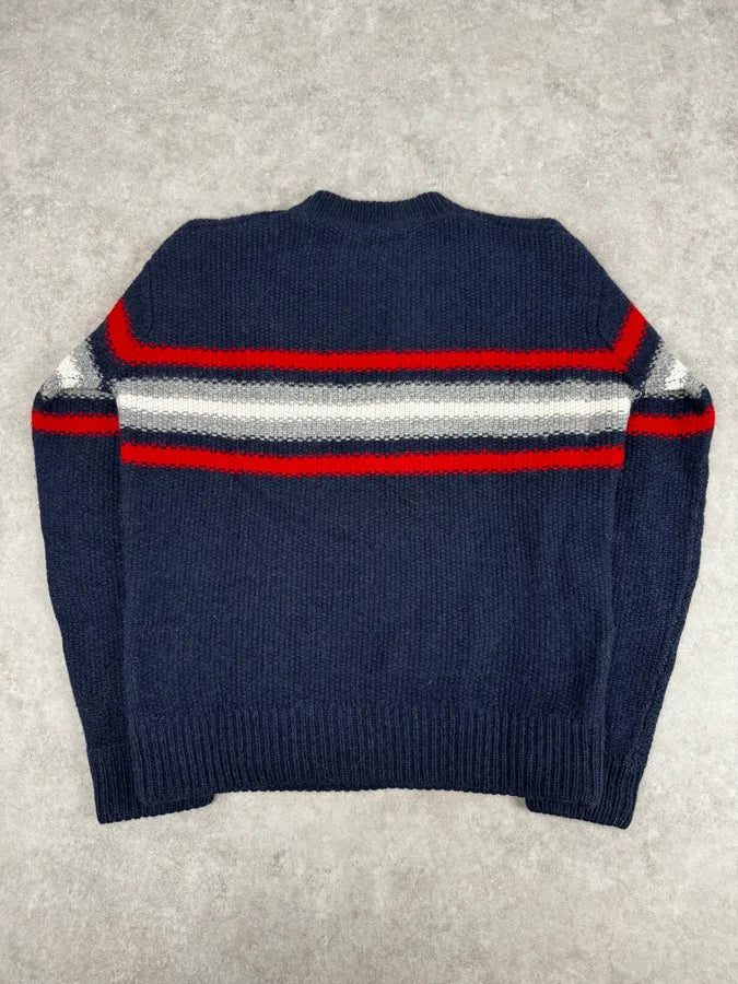 AW2014 Prada Navy Striped Mérinos Wool Sweater QJFdHgR 3